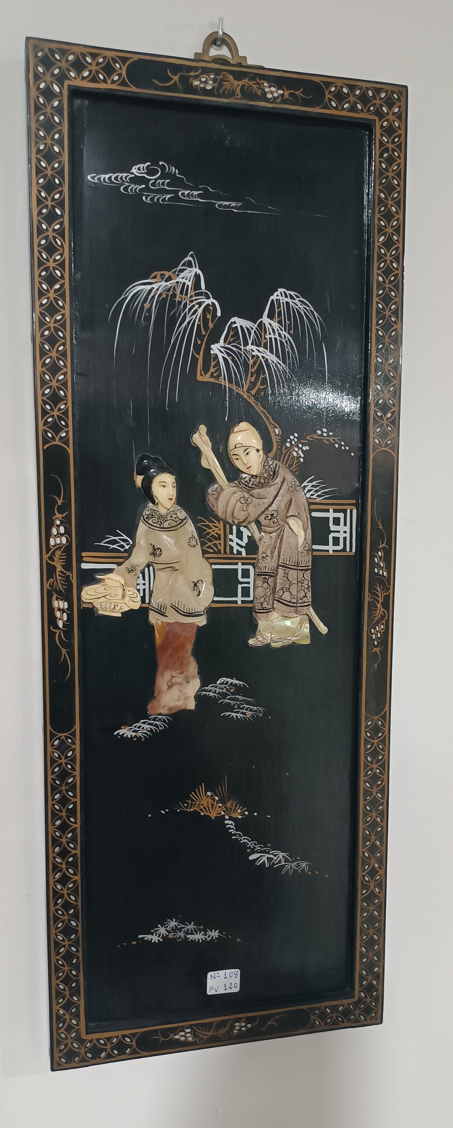 Panel decorativo de arte asiático, de origen chino o vietnamita