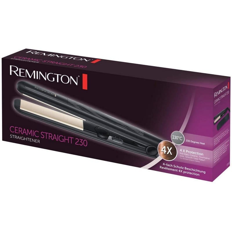 Plancha de Pelo Remington Ceramic Straight 230 – Suavidad y Brillo con Protección 4X
