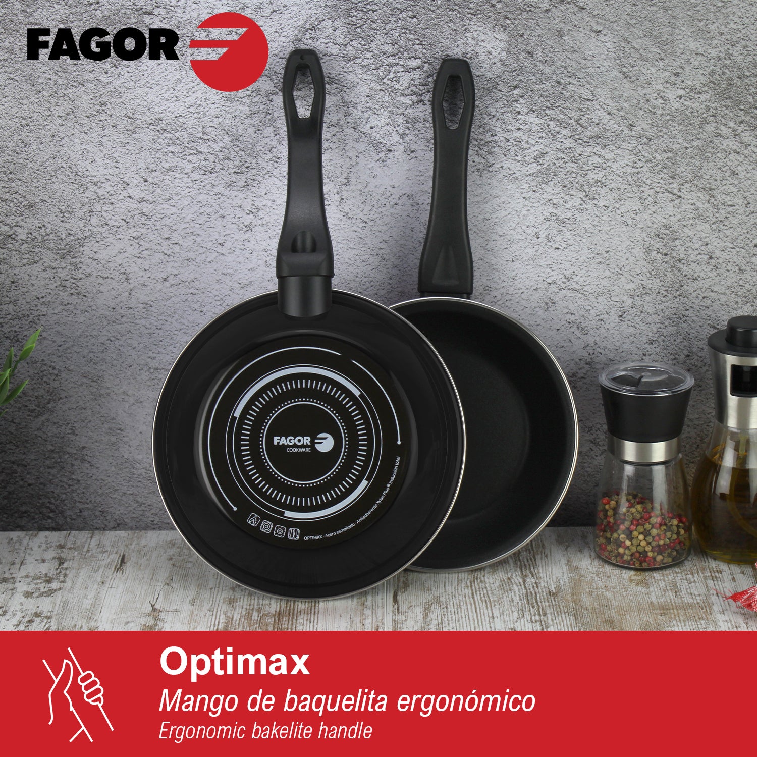 🍳 Set de Sartenes Fagor Optimax: Rendimiento Profesional en tu Cocina