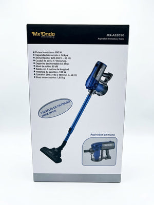 Aspirador de Escoba y Mano MX-Onda MX-AS2050 - 2 en 1 con Filtro HEPA H10