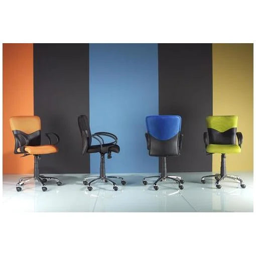 Silla de oficina giratoria verde con respaldo ergonómico GEO
