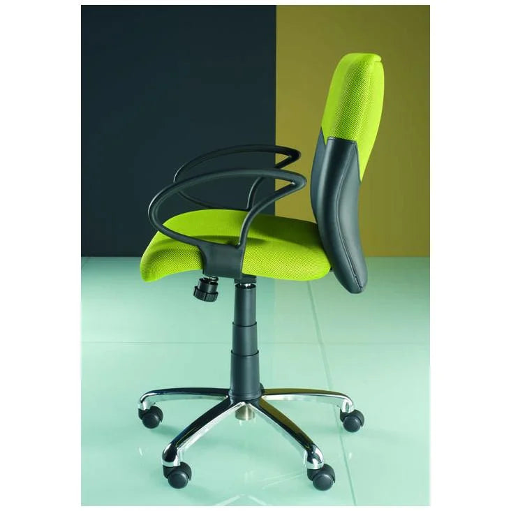 Silla de oficina giratoria verde con respaldo ergonómico GEO