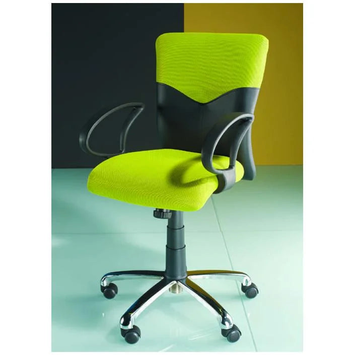 Silla de oficina giratoria verde con respaldo ergonómico GEO