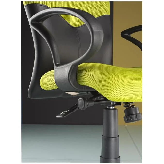 Silla de oficina giratoria verde con respaldo ergonómico GEO