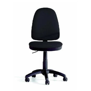 Silla de oficina negra con respaldo reclinable y elevación a gas